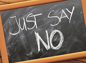 "Tafel mit Just Say No in Kreide geschrieben Fotocredits: Foto Credits: geralt / pixabay.com"